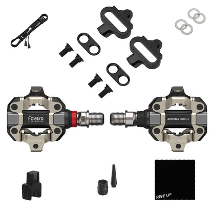 Favero Assioma PRO MX-1 Single-Sided MTB Power Meter Pedal | SPD | Bluetooth & ANT+ | RiseUP Bundle