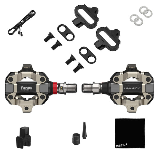Favero Assioma PRO MX-1 Single-Sided MTB Power Meter Pedal | SPD | Bluetooth & ANT+ | RiseUP Bundle